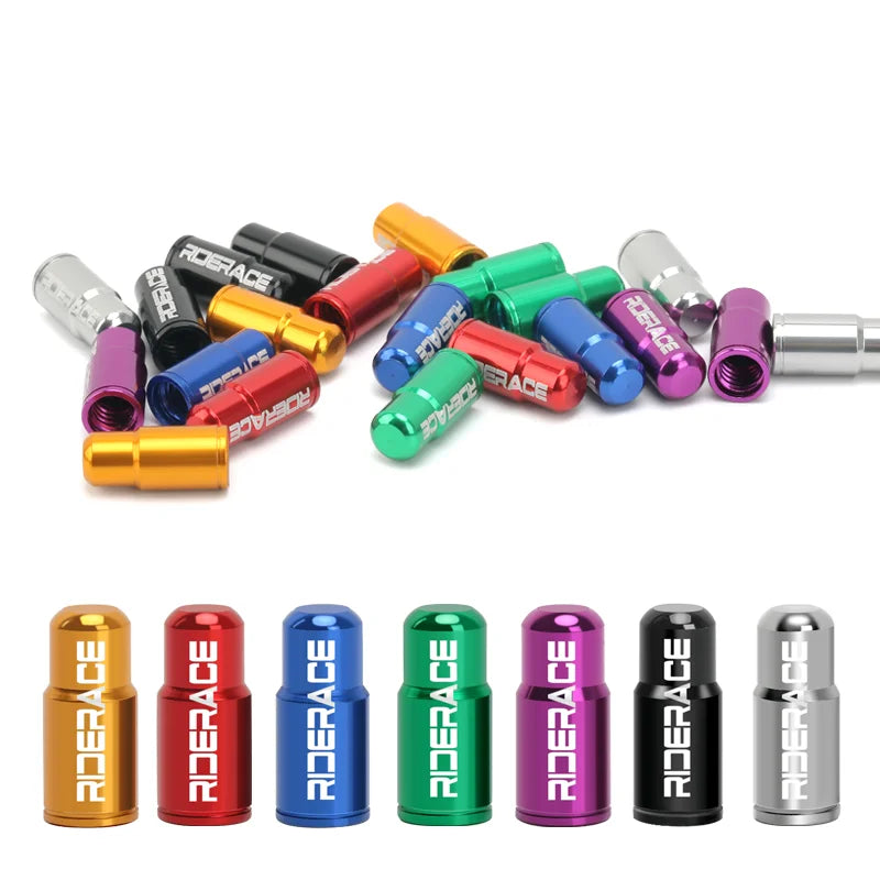 RIDERACE Bicycle Tire Valve Cap Aluminum CNC MTB Road Bike Tube Tyre Gas Nozzle Cover for AV FV Schrader Presta Valve Dustproof