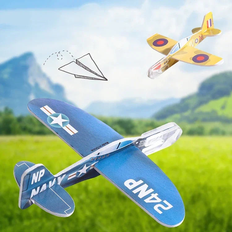 20-100 Pcs/Bag Gliders Planes Foam Assemble Airplane Toys Kids Birthday Gifts Party Favors Children School Prizes Goodie Fillers
