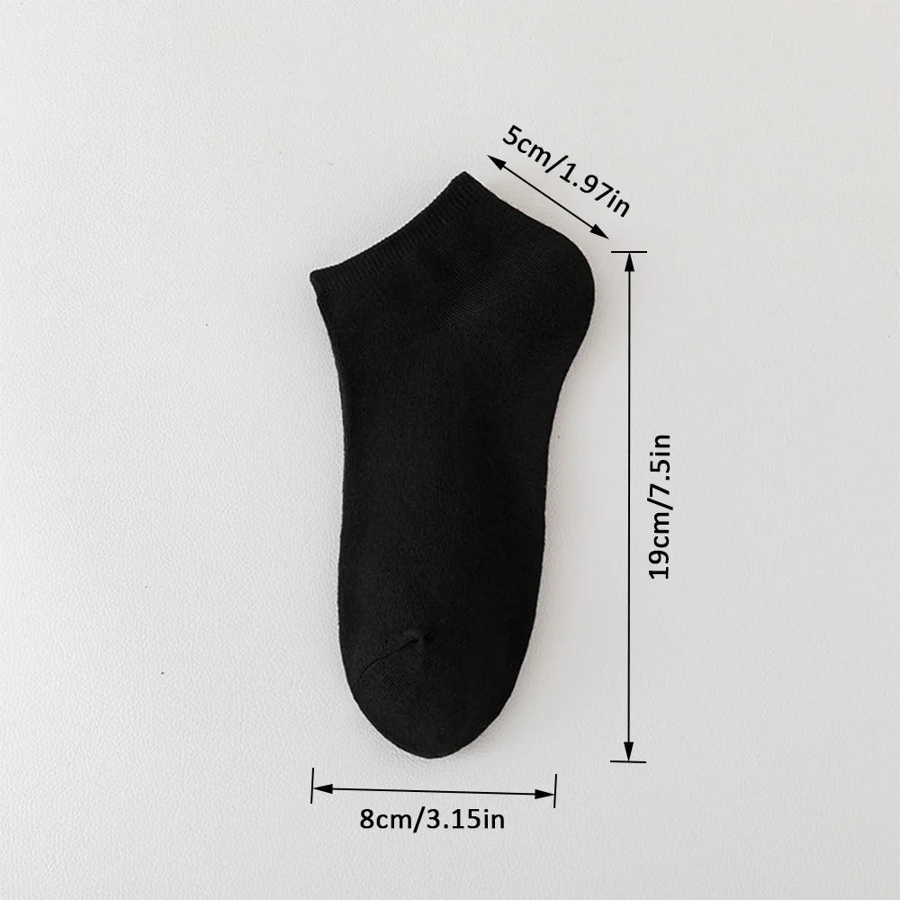 5/6/7/10 Pairs Women/Men Boat Socks Invisible Low Cut Silicone Non-slip Summer No-show Ankle Socks Solid Color Casual Breathable