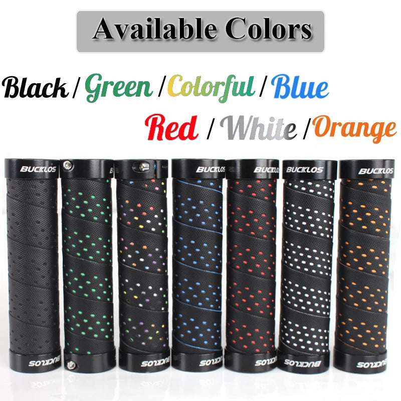 BUCKLOS Bicycle Grips Bike Handlebar Grips Non-slip Aluminum Double Lock Bicycle Handles MTB Cuffs Mountain Bike Grips