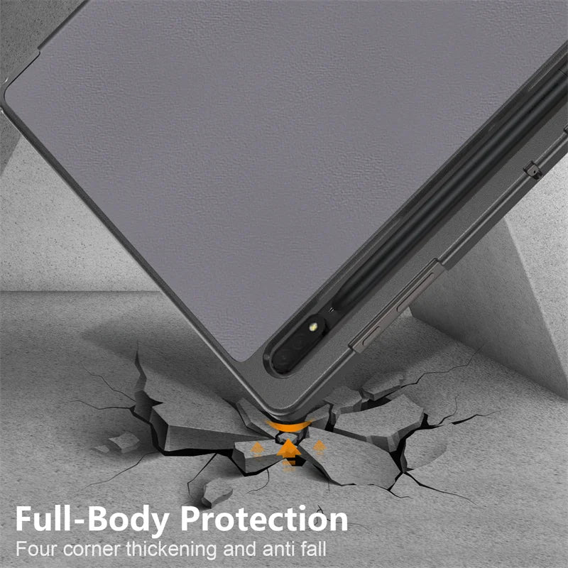 For Samsung Galaxy Tab S10 Ultra Case 14.6" Magnetic Fold PU Leather Stand Hard Tablet Funda For Galaxy Tab S9 Ultra Case Cover