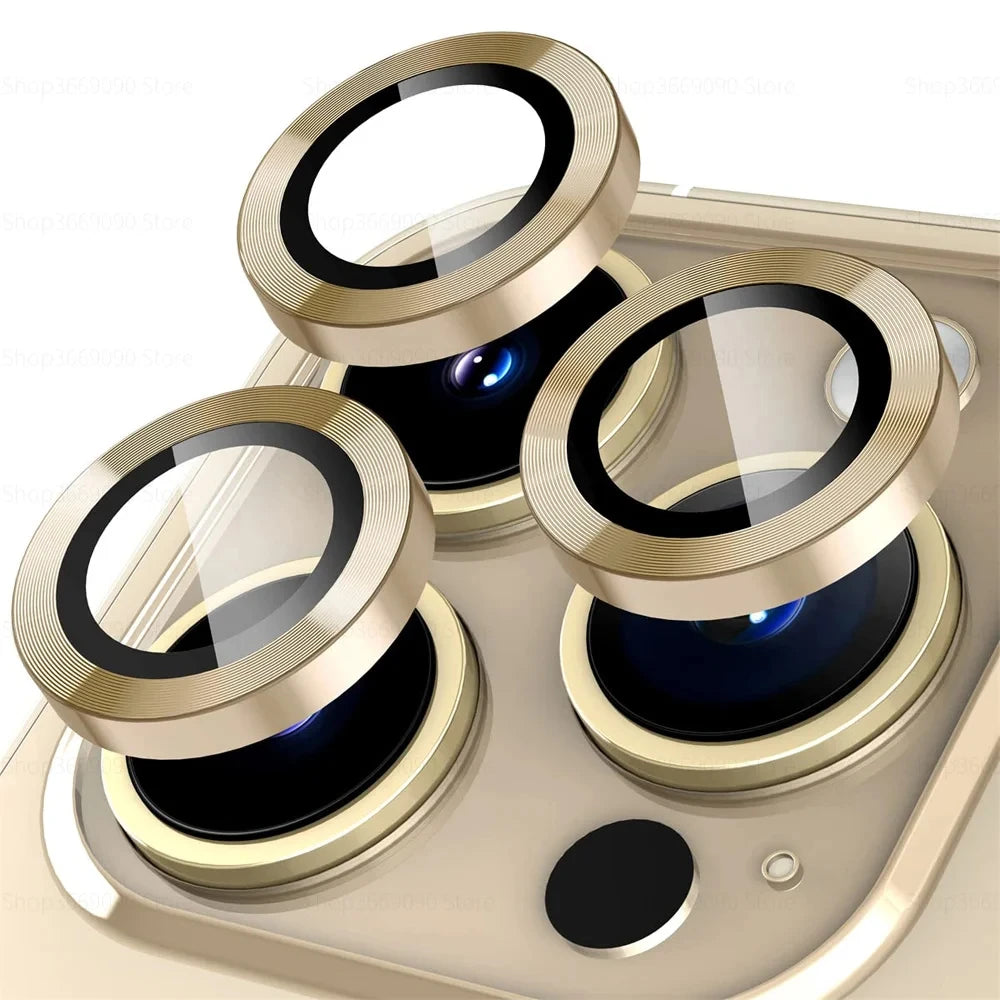 3-2PCS Camera Lens Protector For iPhone 16 Pro Max 16Pro 16Plus Metal Ring Protector Glass For iPhone 14 15 Plus Camera Lens