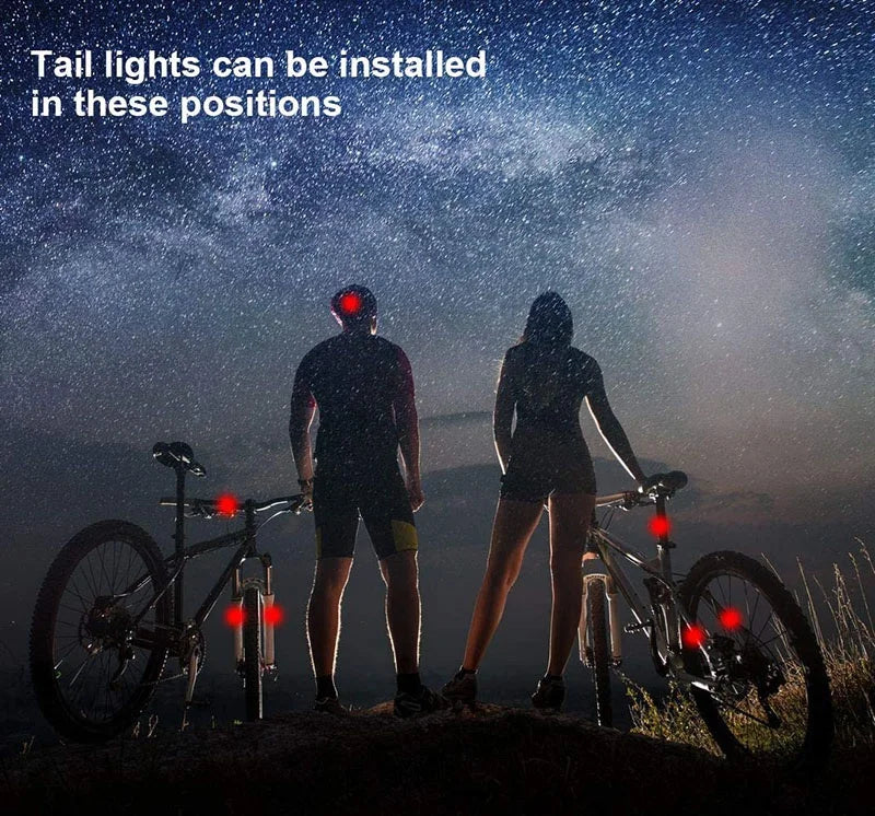 Bicycle Rear Light Waterproof USB Rechargeable LED Safety Warning Lamp Bike Flashing Accessories Night Riding Cycling Taillight