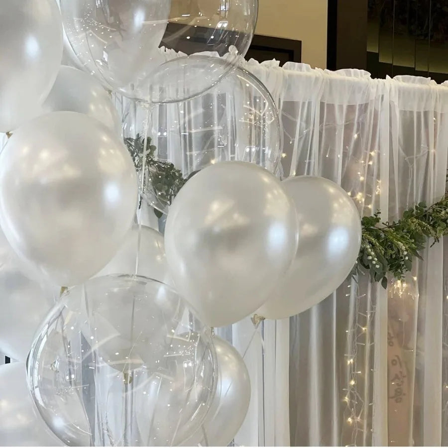 10pcs 8/10/12/16/18/20/24/inch Transparent Bobo Balloon Clear Bubble Balloon For Wedding Birthday Party Decoration Helium Ballon