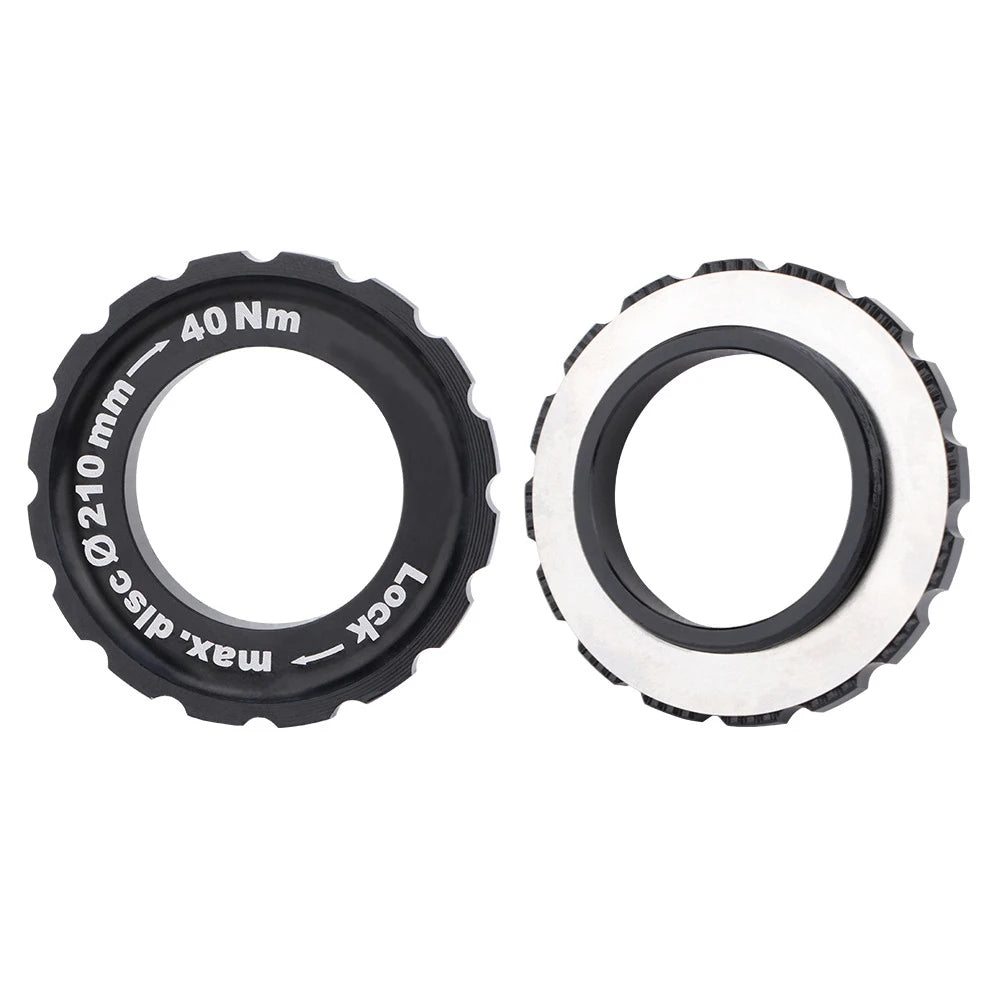 Bicycle Centerlock Lockring and Spacer Bike Center Lock Cover Wrench for 6 Bolt Disc Brake Rotor Wheelset Hub Aluminium Alloy