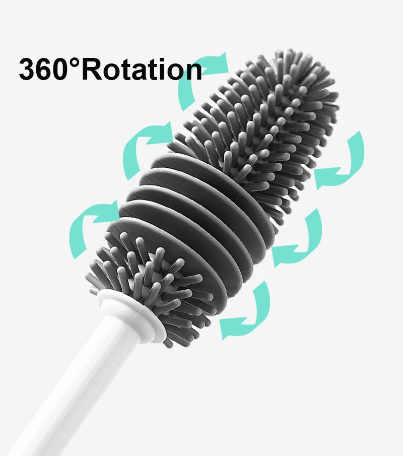 Baby Bottles Brush 360 Degree Rotation Long Handle Silicone Brushes Feeding Bottle Cup Cleaning Tools Pacifiers and Accessories
