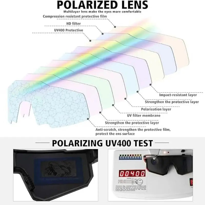2023 New Outdoor Riding Sunglasses One-piece Bicycle Windscreen 9815 European and American MEN'S Sports Sunglasses