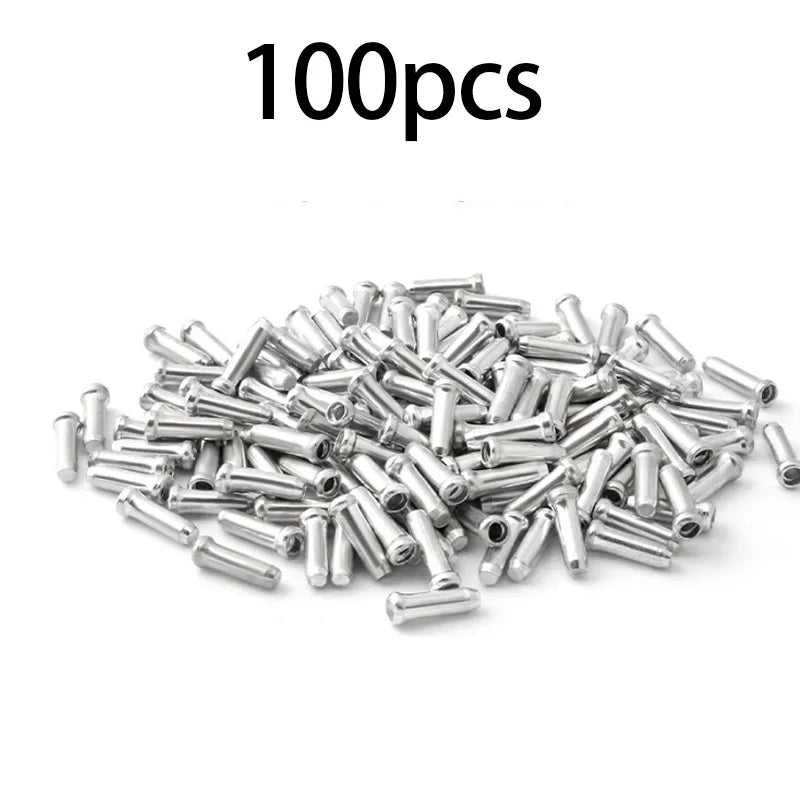 50/100pcs Bicycle Cable End Caps Aluminum Alloy Bike Brake Shifter Cable Tips Wire End Cap Multiple Colors Bike Line Core Caps