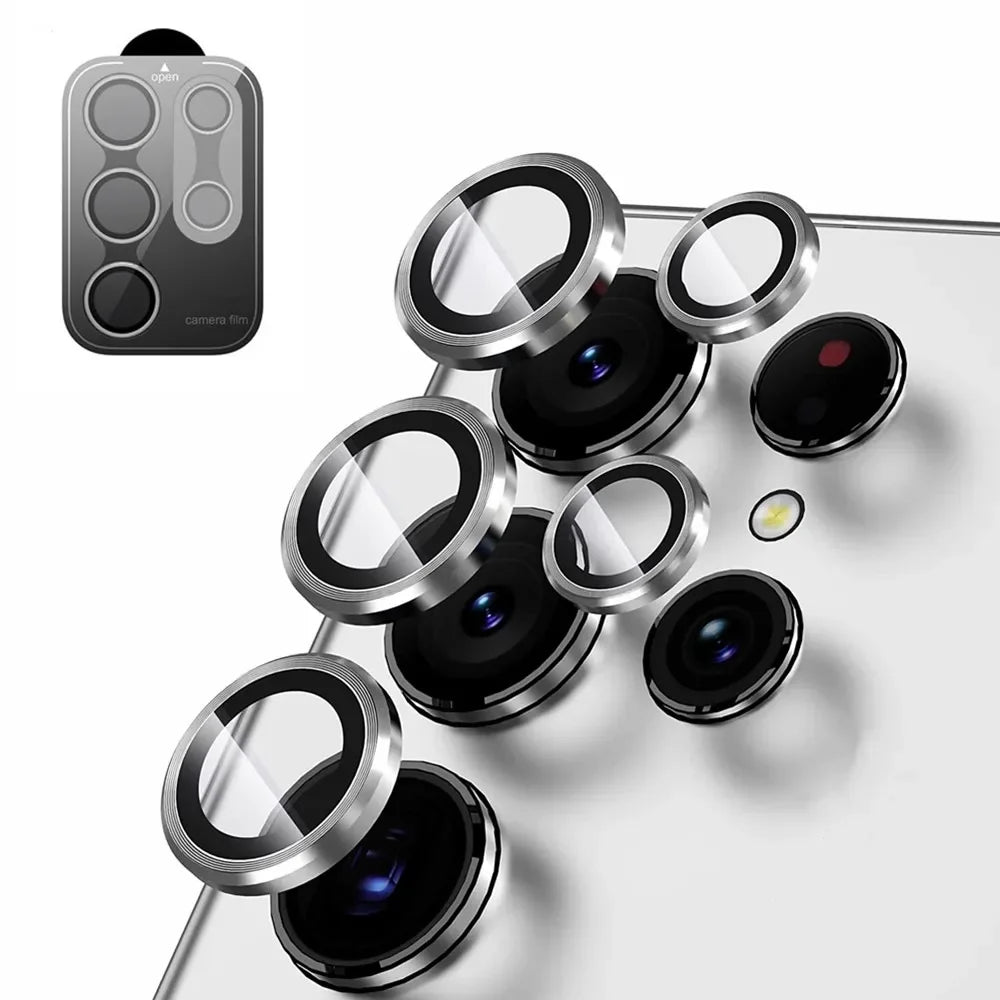 2 PCS for Samsung Galaxy S25 Ultra S24 Plus S23 Camera Lens Protector Tempered Glass Camera Cover Screen Protector Metal Scratch