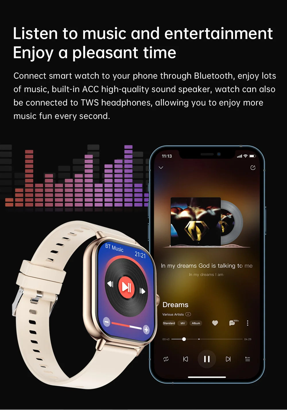 2024 2.01'' Smart Watch Bluetooth Call Play Music Smartwatch Fitness Sport Waterproof Watches for Men Women iPhone Android