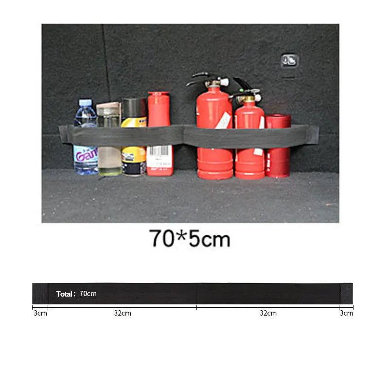 Car Trunk Organizer Elastic Fixing Tape Fire Extinguisher Water Tank Miscellaneous Storage Fixing Tape Cars Storage Accessories