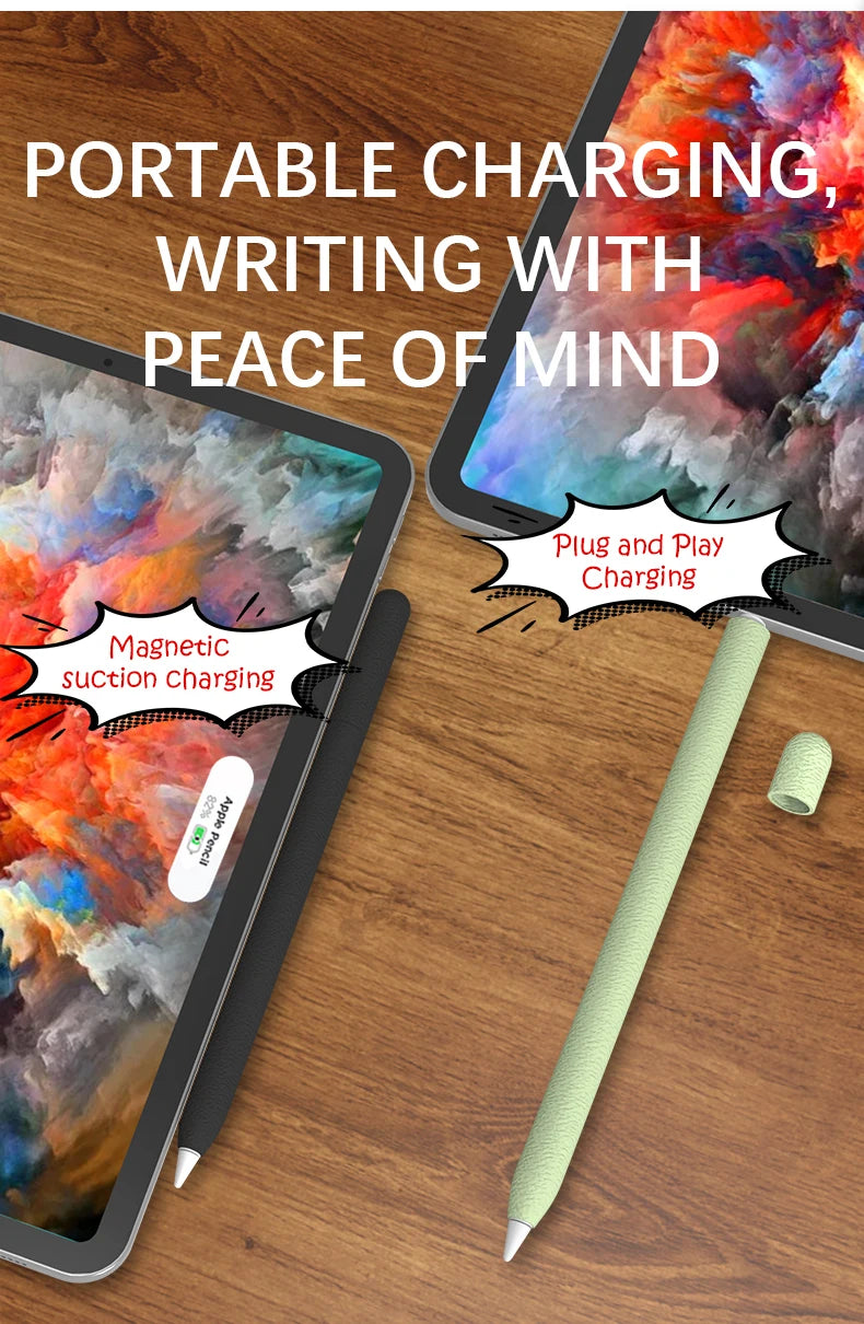 Apple Pencil Case Silicone Tablet Stylus Protection Case Solid Color Shockproof for Apple Pencil 1st Or 2nd Generation Or Pencil Pro