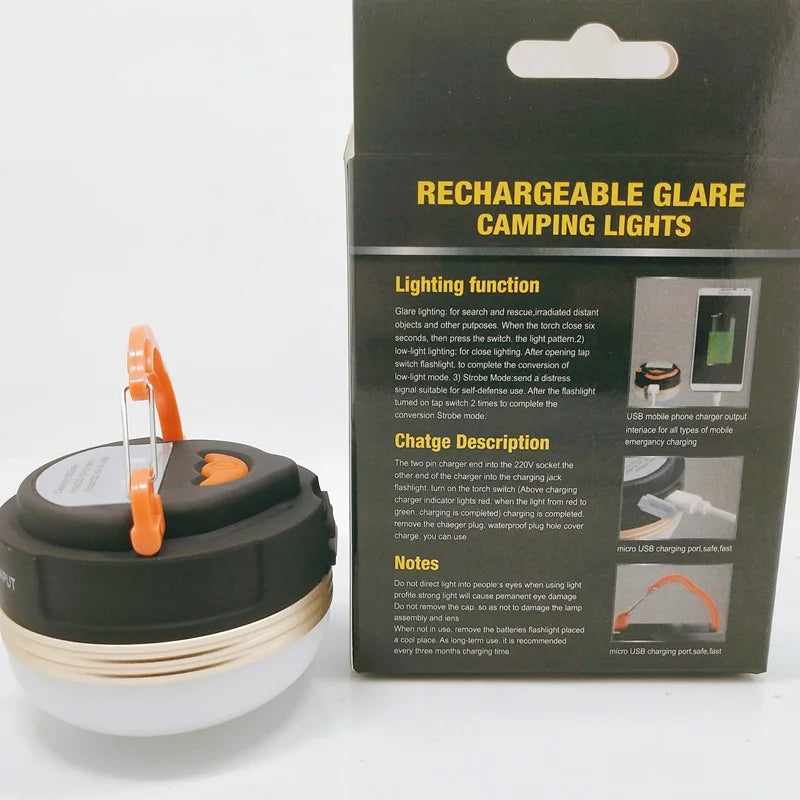 LED Lantern Portable Camping Light 3 Lighting Modes Camplights Hanging Rechargeable Outdoor Tent Home Emergency Lamp with Magnet