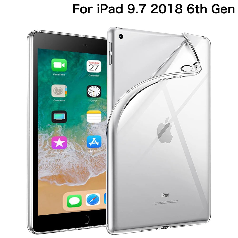 For iPad 10th 10.9 2022 7 8 9th Gen 10.2 Air 5 6 13 Case TPU Silicon Transparent Cover For iPad Pro 9.7 10.5 11 13 Mini 3 4 5 6