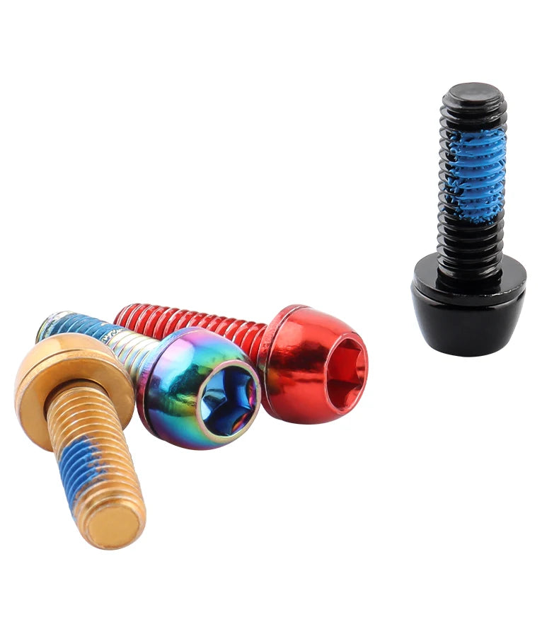 MUQZI 6pcs M6x17mm Disc Brake Caliper Bolts Bike Stem Bolt MTB Crank Arm Screw With Washer Bicycle Parts