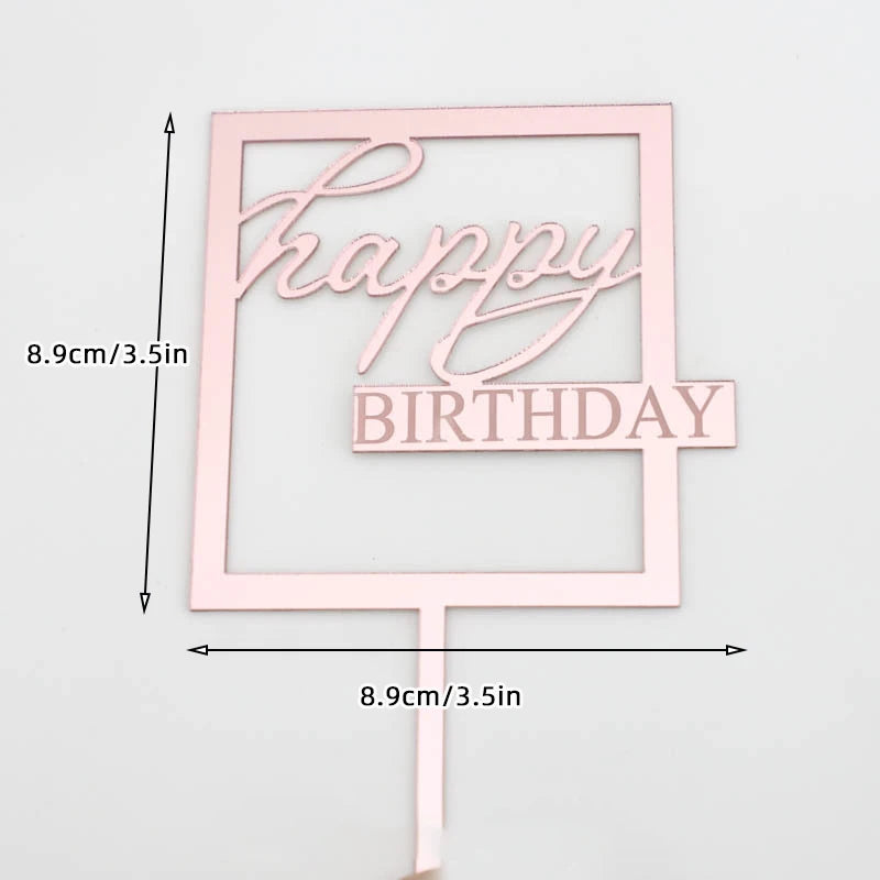 1/3/5pcs Acrylic Birthday Queen Gold Cake Topper Happy Birthday Party Sides Cake Decorations Accessories