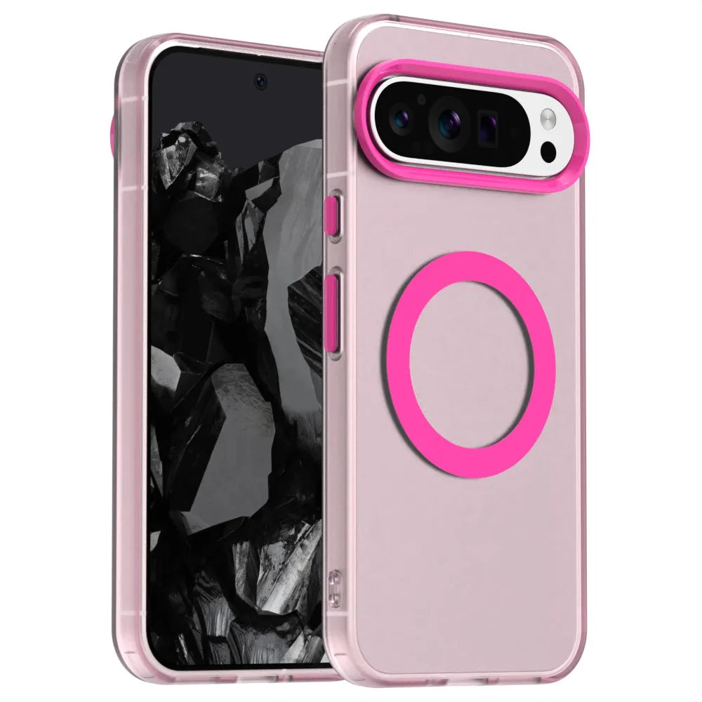 Matte Clear Magnetic Wireless Charging Armor Magsafe Case For Google Pixel 9 8 Pro XL 8A Military Shockproof Candy Color Frosted