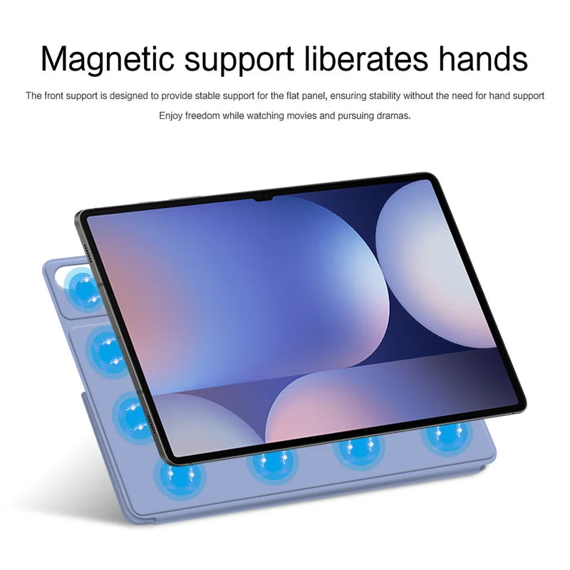 Samsung Galaxy Tab S10 S9 S8 S7 Plus FE 12.4 11 inch Magnetic Case for Tab S10 S9 S8 Ultra 14.6 inch Pencil Holder Cover