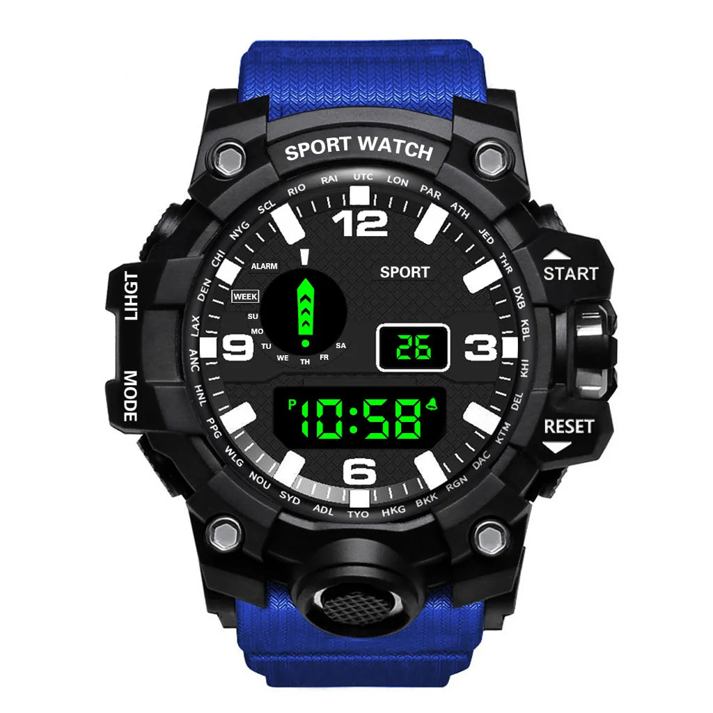 YIKAZE Sports Watch Men's LED Digital Watches Multifunction Military Waterproof Fitness Electronic Watch For Man