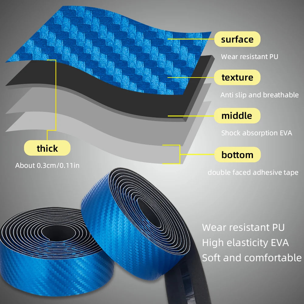 MOTSUV Road Bike Handlebar Tape EVA PU Bicycle Ultralight Wear Anti-slip Shock Absorption Cycling Bar Strap End Plug Accessories