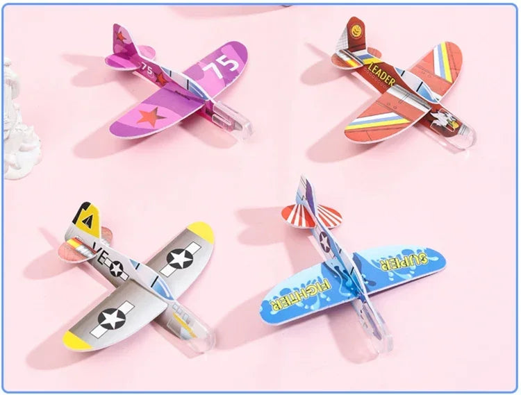 20-100 Pcs/Bag Gliders Planes Foam Assemble Airplane Toys Kids Birthday Gifts Party Favors Children School Prizes Goodie Fillers