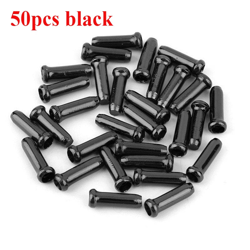 50/100pcs Bicycle Cable End Caps Aluminum Alloy Bike Brake Shifter Cable Tips Wire End Cap Multiple Colors Bike Line Core Caps