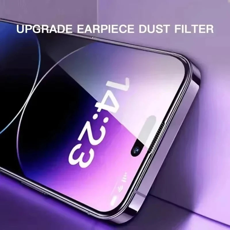 Dust Free Easy Installation Screen Protector for IPhone 13 11 16 12 14 15 Pro Max Plus Mini XS XR Tempered Glass Oleophobic