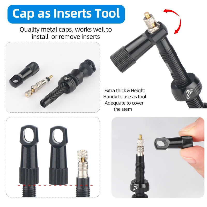 Bicycle Tubeless Tire Valve Carbon Rim Presta Valves 40 50 65 80mm F/V Nipple Detachable Brass Core W/Cap For MTB Bike Air Valve