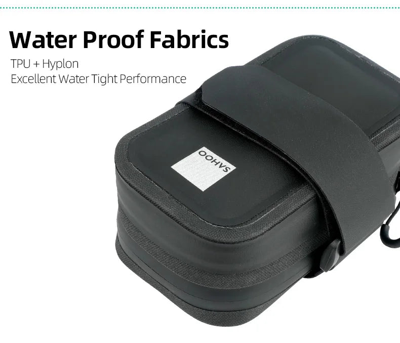 Bicycle Saddle Bag Rain Proof Rear Seat Tube Pannier Reflective Cycling Storage Tail Pouch Rear Dry Pack 0.5L Capacity