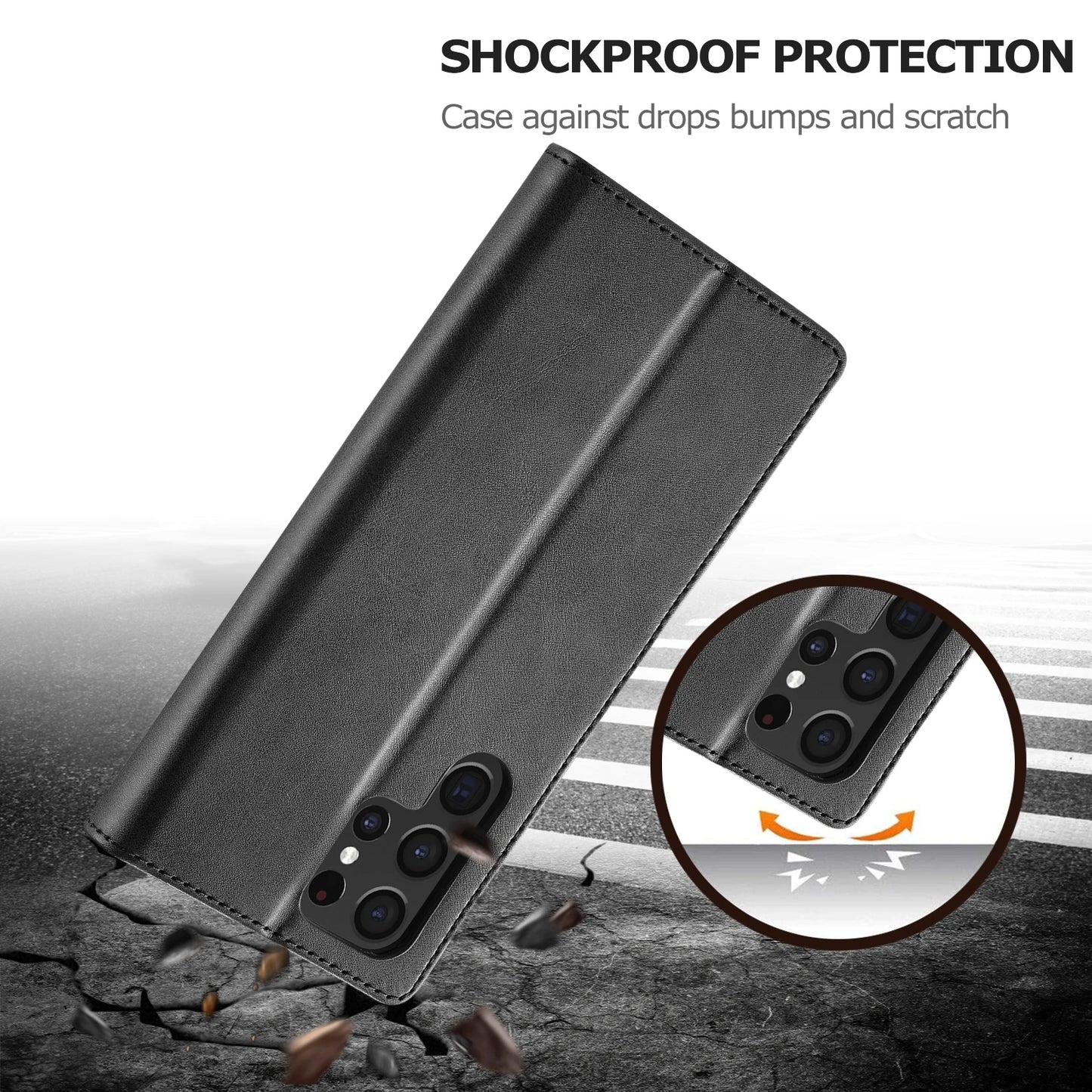 Business Leather Case for Samsung Galaxy S25 Edge Ultra S24 FE S23 Plus 5G Flip Wallet Card Holder Phone Cover