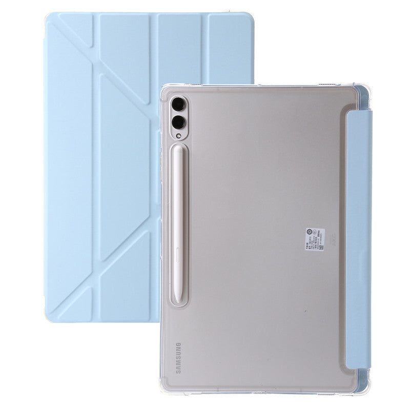 For Samsung Tab S9 Plus Case 12.4" Acrylic Clear Hard Back Stand Smart Cover For Galaxy Tab S9 FE S10 Plus Case With Pen Holder