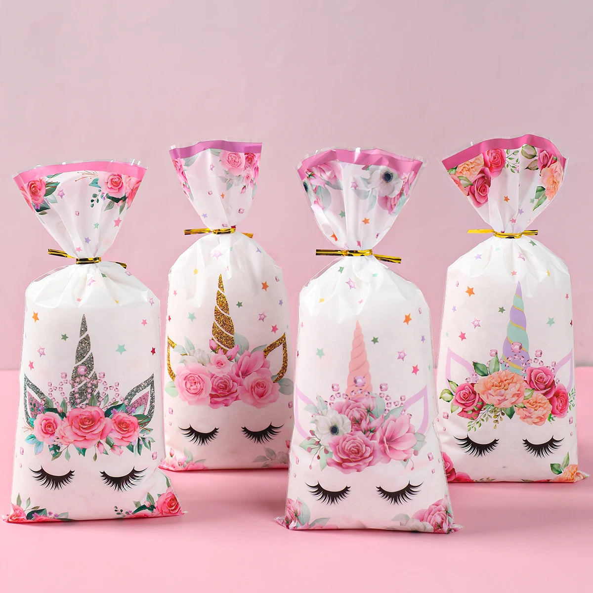 25/50/100pcs Unicorn Theme Candy Packing Bags Unicorn Birthday Party Decoration Kids Baby Shower Wedding Gift Bag Party Supplies