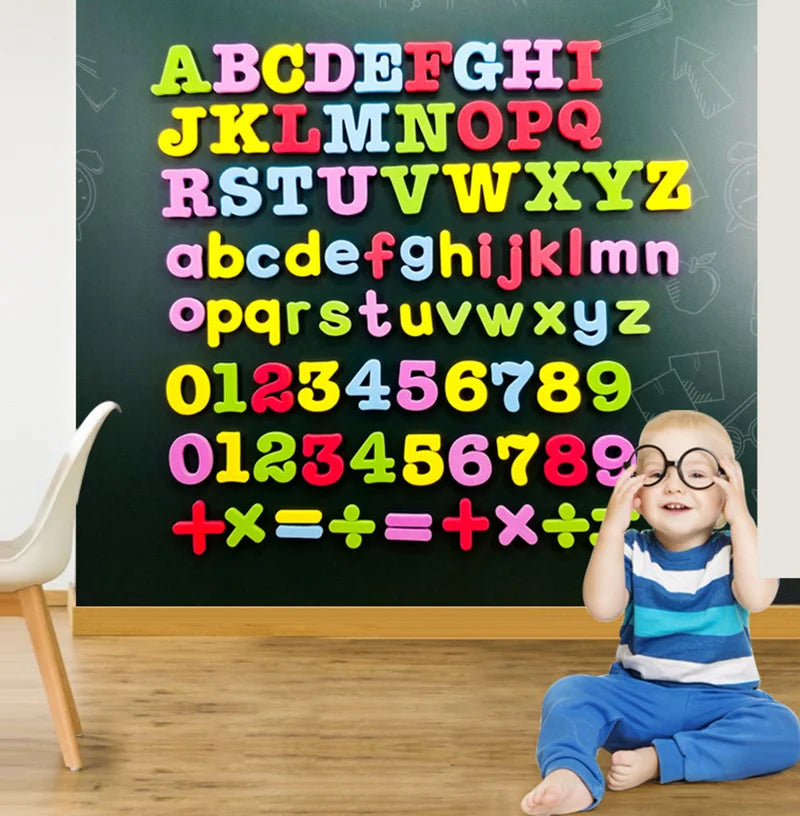 24-76pcs Magnetic Alphabet Letters EVA Foam Refrigerator Stickers Toddlers Kids Learning Spelling Counting Educational Toys Gift