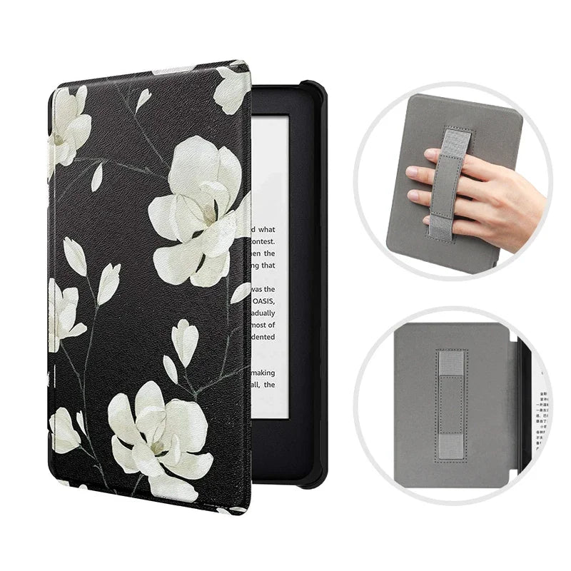 For Kindle 11th Generation 2024 Case 6'' with Hand Strap Kindle 6 inch Case Ebook C2V2L3 Auto Wake Sleep Cover PU Leather Funda