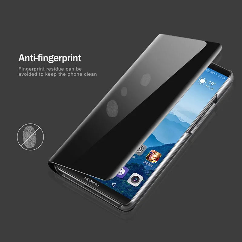 Smart View Mirror Flip Case For Samsung Galaxy A55 A35 A25 A05S A14 A54 A34 A24 5G 4G Cover Stand Fold Capa Fundas Shell Coque