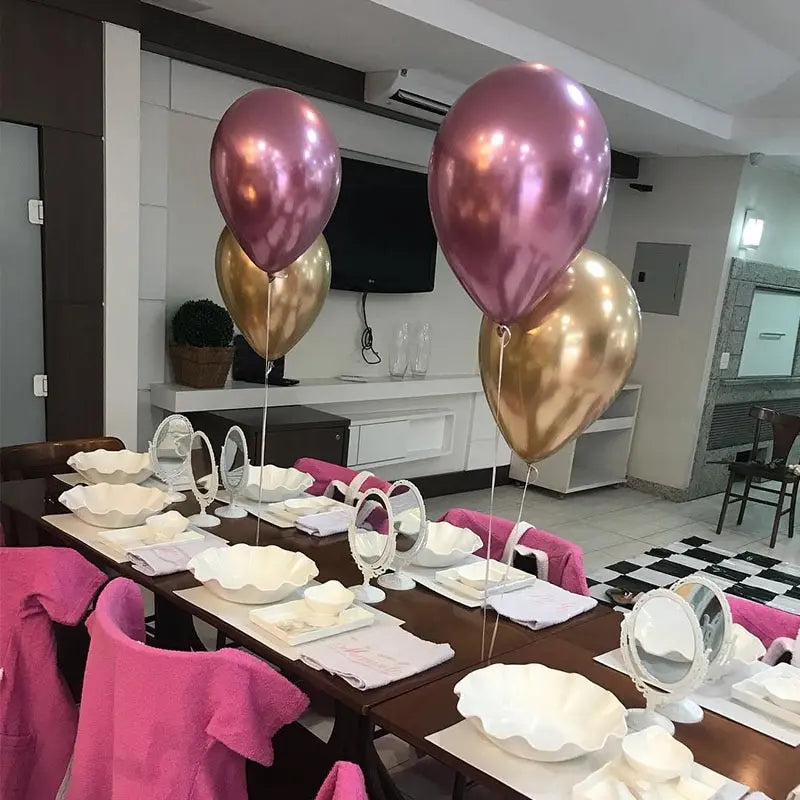 50pcs 10inch Metallic Latex Balloons Gold Silver Chrome Ballon Wedding Decorations Globos Birthday Party Supplies