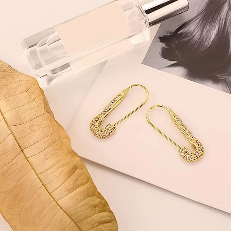 Chic Clips Earrings for Women Creative Statement Girls Earrings Piercing Silver Color/Gold Color Shiny CZ Female Jewelry