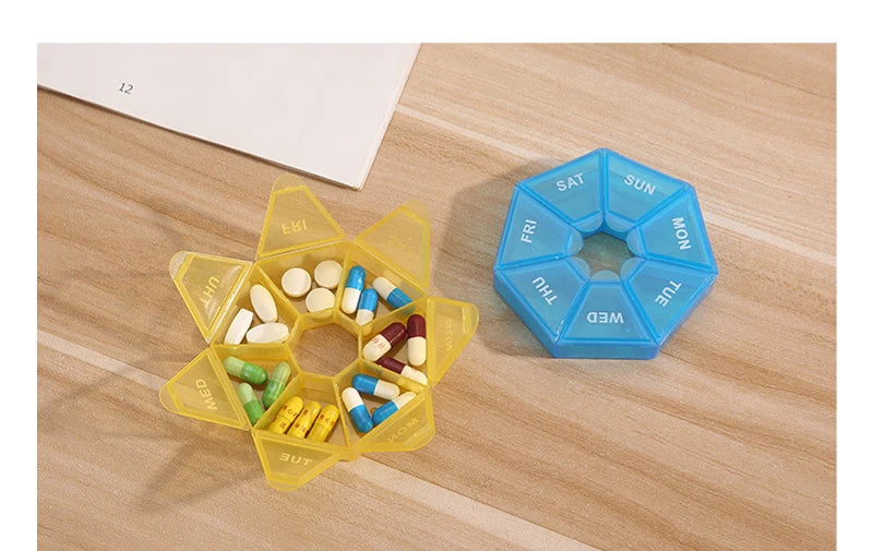 Mini Small Portable Travel Vitamin Pill Box Pills Cases Container Organizer Storage Tablets 7 Days Grids Medicine Fish Oils