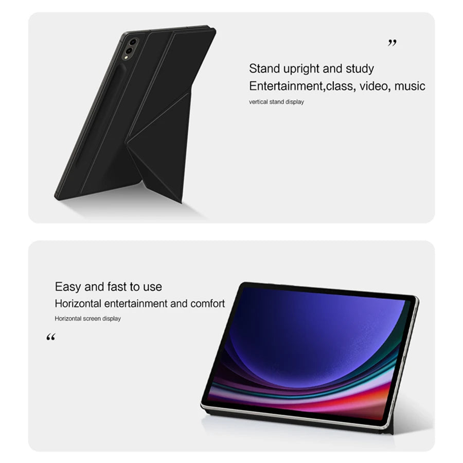 HUWEI Magnetic Case For Samsung Galaxy Tab S9 FE S7 S8 Plus S9FE S7FE S9+ S8+ S8 S9 Ultra Talbet Stand Smart Shell Cover Cases