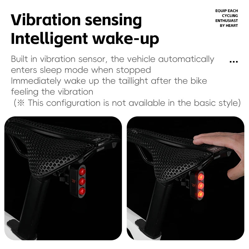 WEST BIKING Waterproof Bike Tail Light Smart Brake Sensing Rechargeable LED Cycling Rear Light Night Warning Bicycle Accessories