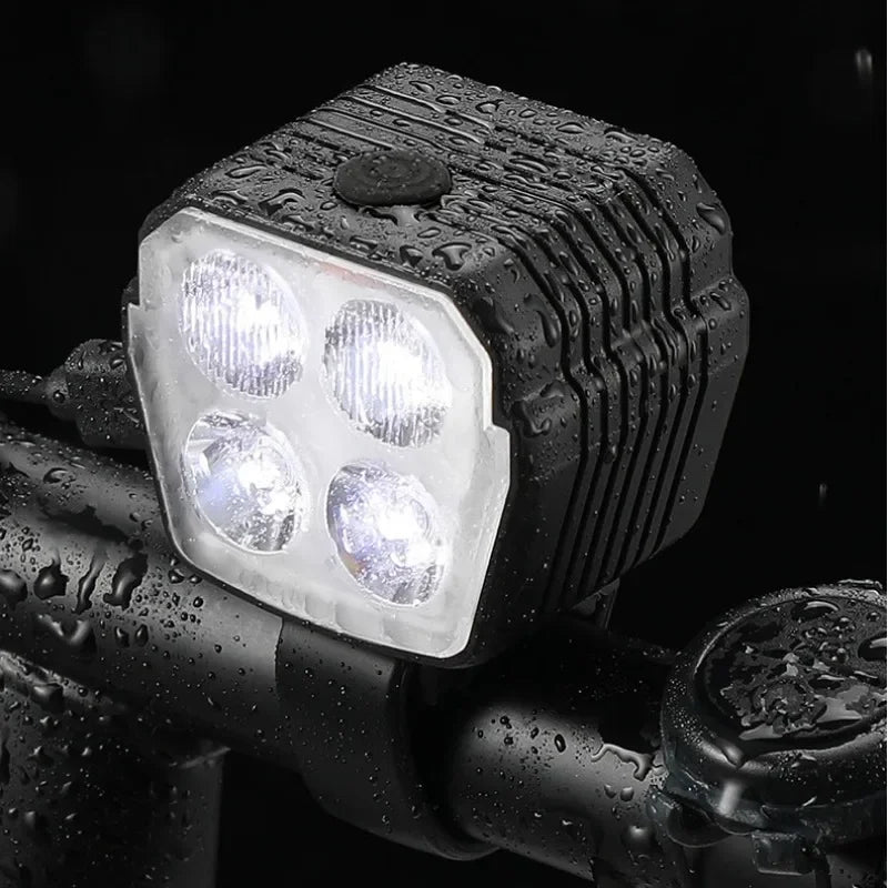 Bicycle Headlight Horn 2-In-1 Bike Near And Far Light 2/4 Lamp Beaded Wire Control Bell Horn Mountain Bike Accessory