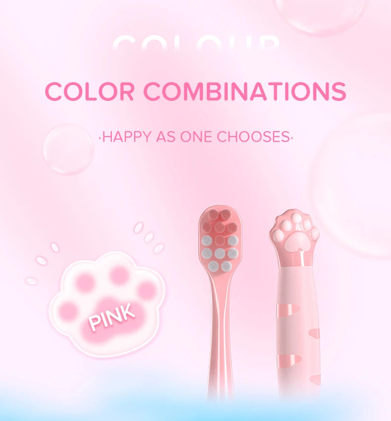 Cartoon Cute Cat Claw Shaped CHILDREN'S Soft Bristled Toothbrush Suitable for Cleaning the Oral Cavity for Ages 2-12