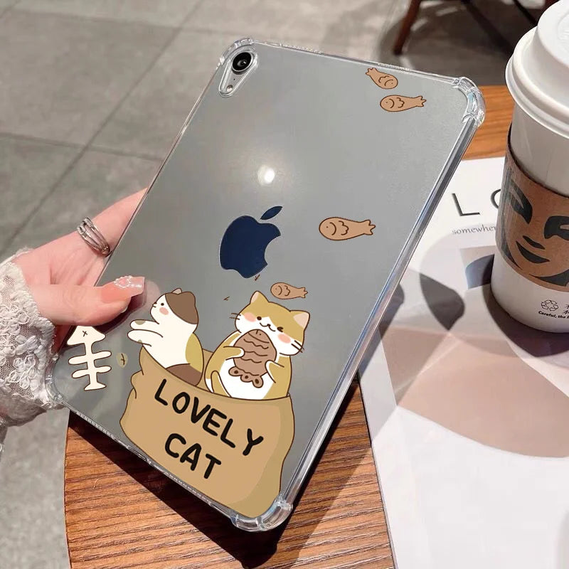 For Samsung Galaxy Tab S9 S8 S7 S10 Plus FE 12.4 inch Tab A8 10.5 SM A7 S6 Lite P610 10.4 A9 Case Leisure Cats Soft Tablet Cover