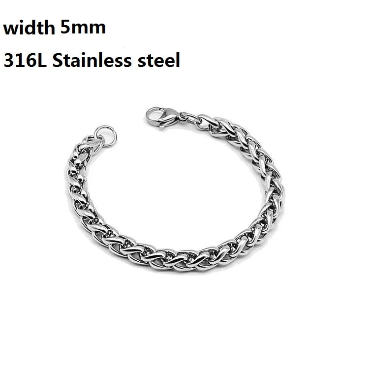 316L Stainless Steel Cuban Chain Bracelet for Men Women Figaro Vintage Metal Viking Kpop Pulseras Emo Cute Luxury Jewelry Gift