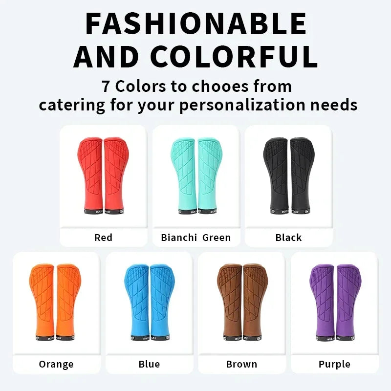 BUCKLOS MTB Handlebar Grips Ergonomic Comfortable Mountain Bike Lokc Grips Bicycle Soft Rubber Handlebar Grip Bike Accessories
