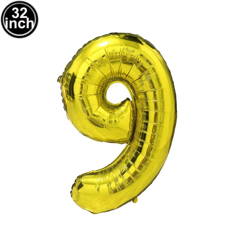Multi Color Large Numbers 6 Balloon 32Inch 1 2 3 4 5 6 7 8 9 Birthday Ball Red Digit Bachelorette Balloons Figure Golob Balloons