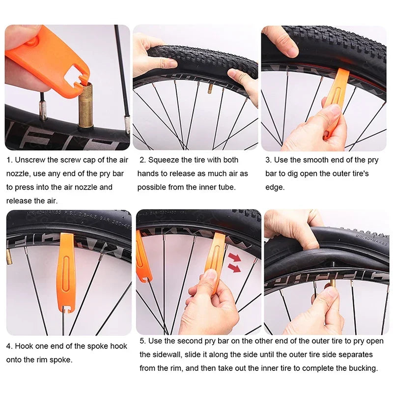 3Pcs Bicycle Tyre Tire Lever Ultralight Nylon Bike Tire Pry Bar Mountain Bike Tire Change Rim Spoon Cycling Crowbar Removal Tool