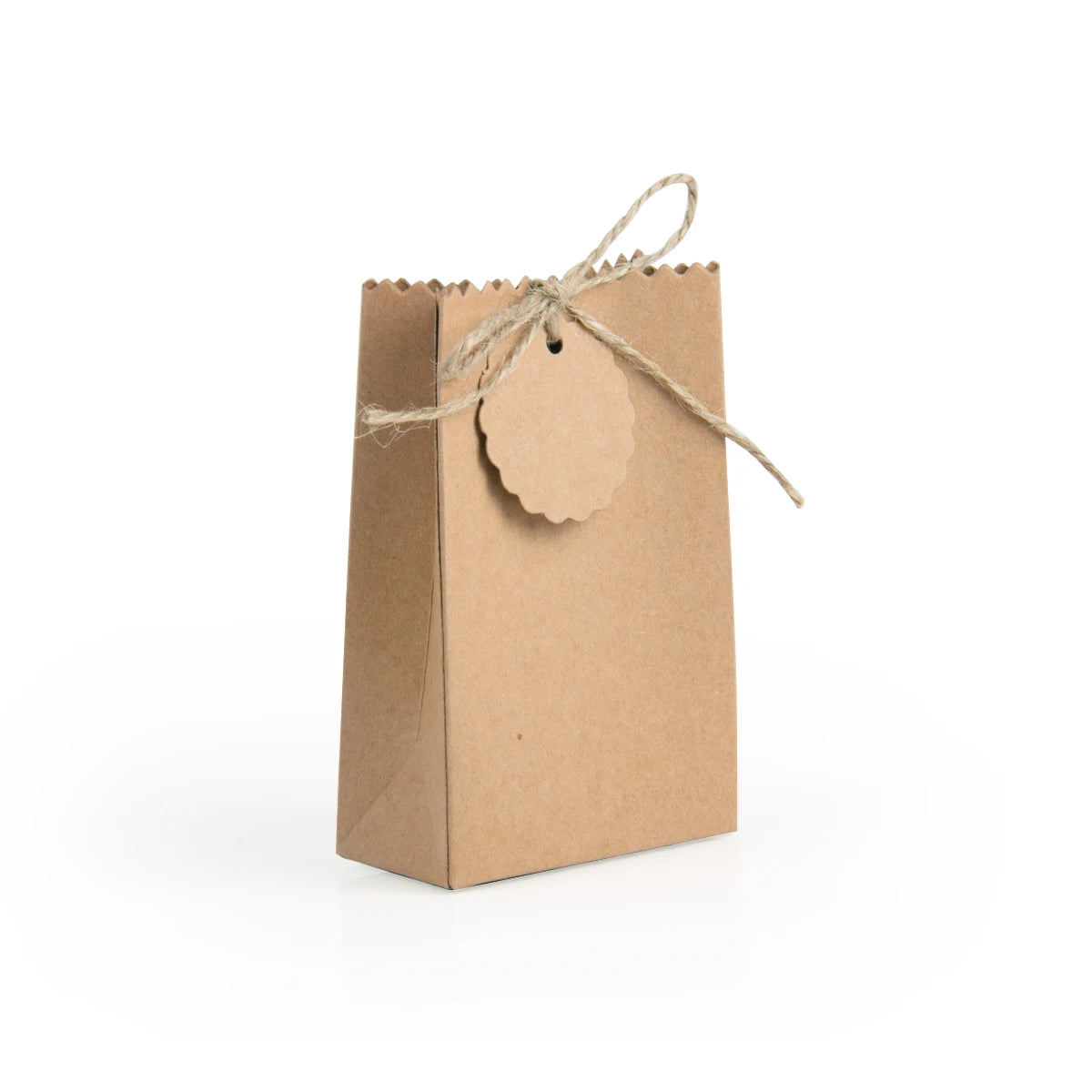 10/20/30pcs Retro Kraft Paper DIY Gift Bag White Brown Cookie Wedding Favor Candy Box Food Packaging Bag With Rope Birthday Deco