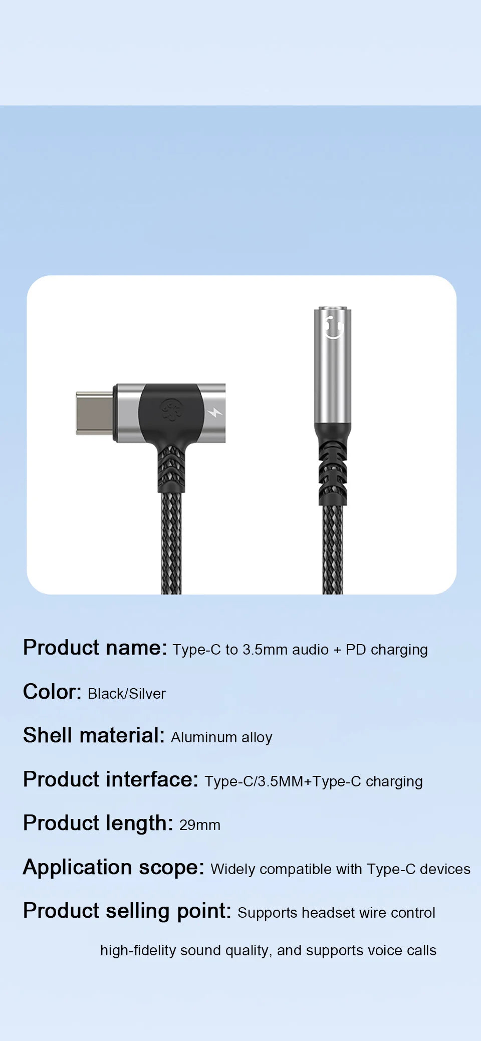2 in 1 USB C Splitter PD Fast Charger Cable Type C to 3 5 Jack Audio Adapter For Samsung S24 S23 S22 S21 Ultra A54 A53 iPhone 15