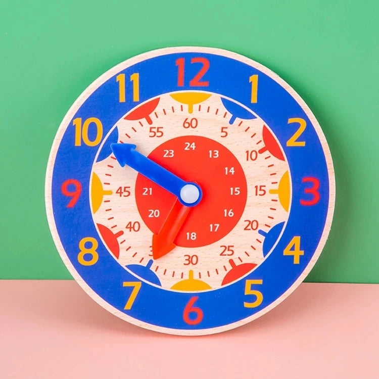Kids Montessori Wooden Clock Toys Hour Minute Second Cognition Time Learning Teaching Aids Educational Toys for Children